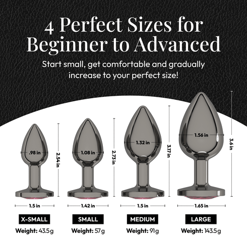 Metal Butt Plug Set (Circle-Shaped Charm)